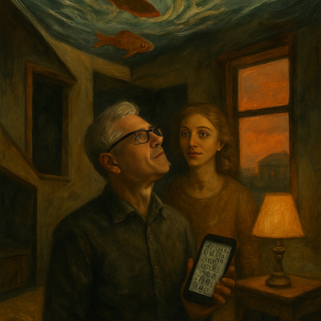 The Ceiling Made of Water — surrealist painting of the dream